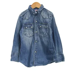デニム＆ダンガリー 長袖シャツ デニムシャツ コットン100% ブランド トップス キッズ 男の子用 120サイズ ブルー DENIM&DUNGAREE 【中古】