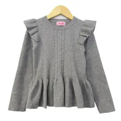 ケイトスペード ニット セーター 長袖 ブランド トップス キッズ 女の子用 S(110-120cm)サイズ グレー Kate Spade 【中古】