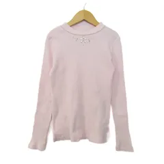 メゾピアノ 長袖Ｔシャツ リブ ストレッチ ブランド トップス キッズ 女の子用 140サイズ ピンク Mezzo Piano 【中古】