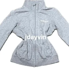 アディダス コットン ジップアップ グレー ピンク グレー ピンク