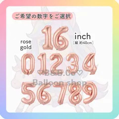 【ナンバーバルーン】　16inch　ローズゴールド　誕生日　風船　数字　飾り　バルーン