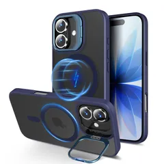 新品 iphone 17用ケース レンズスタンド付き iphone 17 ケース Magsafe対応 隠れスタンド アイフォン 17 カバー 米軍MIL規格 耐衝撃 スマホケース アイフォン 17 軽量 いphone17 カバー マグネット内蔵 防指紋 半透明
