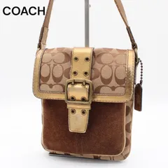 【良品】COACH シグネチャー ショルダーバッグ ブラウン ポシェット