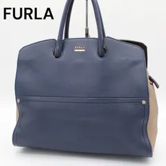 【良品】FURLA ポラリス バイカラー ハンドバッグ トートバッグ 手提げ