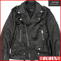 FORTIME フォータイム L ライダースジャケット 本革 ダブル メンズ レザージャケット  バイク レザーライダースジャケット_サイズL一覧←SEULB屋着古← TY4094
