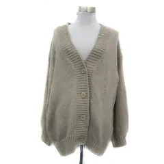 グローバルワーク GLOBAL WORK ニットカーディガン セーター ミドル丈 Vネック オーバーサイズ L ベージュ /YS26