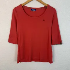 BURBERRY BLUE LABEL バーバリーブルーレーベル カットソー 7分袖 レッド 38サイズ レディース 古着　Y2K