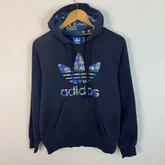 adidas Originals アディダス スウェットパーカー トレフォイルロゴ ネイビー Sサイズ メンズ 古着 ストリート