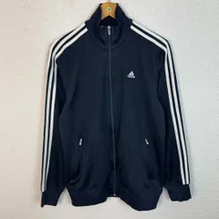 adidas アディダス トラックジャケット スリーストライプス ブラック Lサイズ メンズ 古着 スポーツMIX