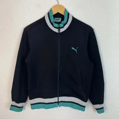 PUMA プーマ トラックジャケット ロゴ刺繍 ブラック メンズ 古着 ストリート