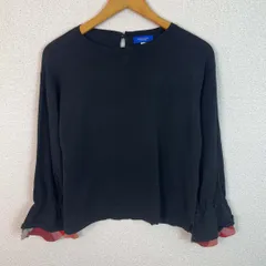 BLUE LABEL CRESTBRIDGE ブルーレーベルクレストブリッジ ニット フリル袖 ブラック 38サイズ レディース 古着