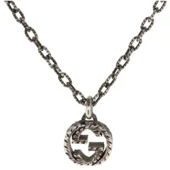 【中古】 GUCCI グッチ 〔グッチ インターロッキング〕ペンダント ネックレス ネックレス・ペンダント  ‎455307 J8400 0811 〔グッチ インターロッキング〕ペンダント ネックレス シルバー 25021255 YM