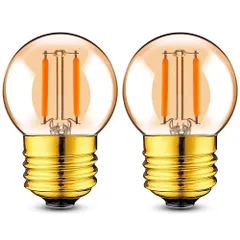 新品 1W LED 電球 E26 G40 ミニボール形 飾り電球 フィラメント 暖かい色 全光束75lm 10W形相当 2200K 電球色 調光非対応 広配光 発光角360° レトロ エジソン電球 北欧雰囲気 2個入り