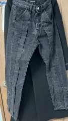 dws ディーダブルエス ブラックデニム バイカー デニム パンツ