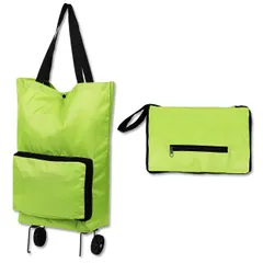 新品 Noalife キャリーカート 折りたたみ キャスター付きエコバッグ 軽量 コンパクト おしゃれ 買い物カート ショッピングカート アウトドア (ライトグリーン)