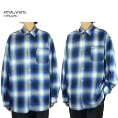 CALTOP キャルトップ カルトップ　メンズ シャツ　2000 OMBRE LONG SLEEVE SHIRTS　オンブレ ロングスリーブシャツ　ロイヤル×ホワイト