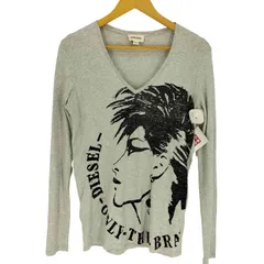 ディーゼル DIESEL 90-00S スパンコール モヒカンロゴ 刺繍 Vネック L/S カットソー ロンT Y2K メンズ import：S 