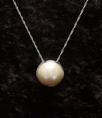 美品 ネックレス SV925 マベパール 15mm レディース