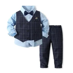 新品 [Volunboy] 男の子 フォーマル 子供 スーツ 4点セット 可愛い 紳士服 ベビー服 結婚式 誕生日 卒園式 入学式 入園式 お宮参り 記念撮影 70-120cm