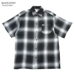 CALTOP キャルトップ カルトップ メンズ シャツ 2000 OMBRE SHORT SLEEVE SHIRTS オンブレショートスリーブシャツ ブラックxアイボリー