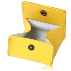 東京下町工房 小銭入れ 本革 コインケース ミニ ボックス型 ボタン式 黄 ミニ財布 レザー 小型財布 小さい財布