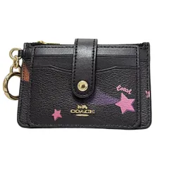 COACH(コーチ) コインケース - 黒×ピンク×パープル レザー