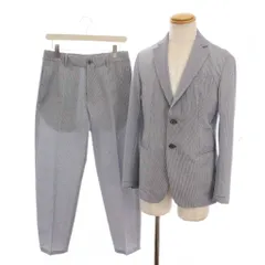 エンポリオアルマーニ EMPORIO ARMANI シングルスーツ セットアップ 上下 ストライプ テーラードジャケット パンツ 44 紺 白 21G28S 21S46 21P11S 21S4 /YM