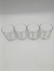 【K-1666】岡本太郎 顔のグラス 太陽の塔 ロックグラス 昭和レトロ 非売品 初代2個 2代目2個 計4個