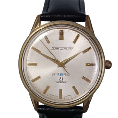 【稼働 良品】1109-2 SEIKO SKYLINER セイコー スカイライナー 6220-9970 メンズ腕時計 手巻き WATER30PROOF タツノオトシゴ ゴールド色