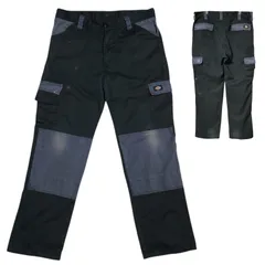 ディッキーズ ダブルニーワークパンツ ブラック カーゴパンツ ロゴ メンズ 古着 パンツ