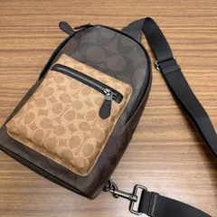◎【保管品】COACH コーチ ブロックド シグネチャー ウエスト パック ボディーバッグ CAB60 ブラウン系 クロスボディ メンズ レディース ユニセックス