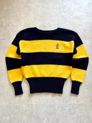 90's ポロ ラルフローレン ストライプ ヘビー ウール セーター M(95 100)