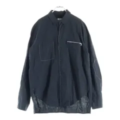 SUNSEA (サンシー) 17SS LINEN ZIP SHIRT 長袖リネンシャツ ブラック 17S22のサムネイル