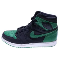 NIKE (ナイキ) AIR JORDAN 1 RETRO HIGH OG PINE GREEN エアジョーダン1 レトロ パイングリーン ハイカットスニーカー ブラック/グリーン US9/27cm 555088-030