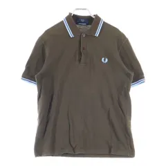 FRED PERRY (フレッドペリー) UK製 ロゴ刺繍 コットン 半袖ポロシャツ ブラウン