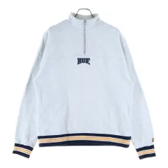 HUF (ハフ) DRAFT PICK HALF ZIP FLEECE ハーフジップ トレーナー スウェット 刺繍ロゴ グレー