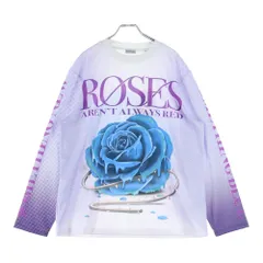 BURBERRY (バーバリー) 23AW ローズプリント 長袖Tシャツ ロンT カットソー ホワイト 8077235