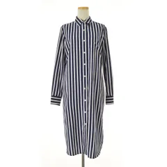 【RALPHLAUREN】LAUREN ストライプシャツロング長袖ワンピース