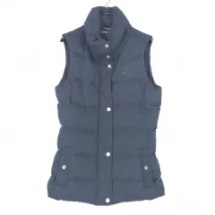 トミーヒルフィガー レディース ダックダウン ジップアップ ダウンベスト ネイビー (HU41247)