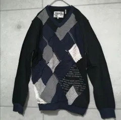 Desigual デシグワル XL パッチワーク ネイビー セーター ニット