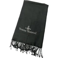 ヴィヴィアンウエストウッド 大判ストール マフラー オーブ ロゴ ラインストーン グレー