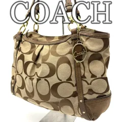 コーチ COACH シグネチャー トートバッグ キャンバス×レザー ピンク内装 Y2K Signature Canvas Tote Bag