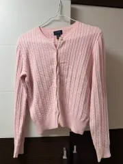 ポロ ラルフローレン ピンク ケーブル カーディガン XL ガールズ