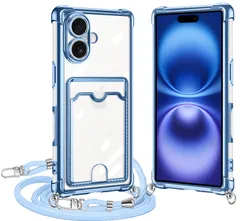 新品 iPhone 17 ケース クリア ショルダー iphone17 カバー カード収納 アイフォン17 スマホケース 肩掛け 首かけ 斜めがけ 縄掛け ケース 透明 TPU 耐衝撃 薄型 軽量 カード入れ 財布型 スマホケース 調節可能な 落下防止 紛失防