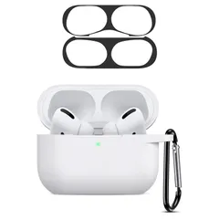 新品 for AirPods Pro3 ケース【ダストガード付き】 ワイヤレス充電可能 軽量 キズ防止 スリム 耐衝撃 防水 防塵 紛失防止 柔らかい AirPods Pro3用 保護カーバ ホワイト