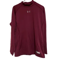 Z1584UNDER ARMOUR アンダーアーマー ベースボール シャツ レッド エンジ ハイネック 長袖 メンズ XL