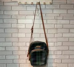 RALPH LAUREN ラルフ ローレン ブラックウォッチ柄 PVC ショルダ-バッグ 緑 アメリカンカジュアル