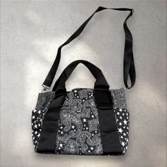 【未使用級】パピヨネ　復刻プリント　スクエア樹脂パーツトートバッグ　2way ショルダーバッグ