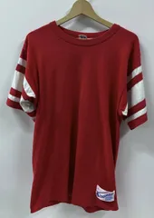 champion チャンピオン 半袖Tシャツ 80S トリコタグ フットボールシャツ L レッド アメリカ製  サイズL ポリエステル50% コットン50%