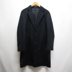 ユニクロ UNIQLO ウール カシミヤ チェスター コート S ネイビー 裏地付き